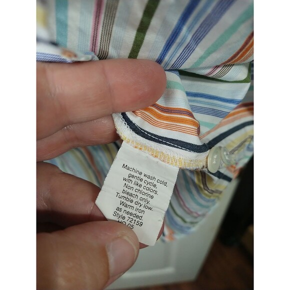 J. Crew Woman S Long Sleeve Collared Button Rainbow Striped Shirt Preppy... - Picture 8 of 9